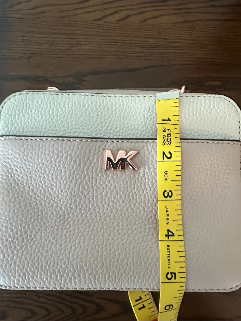 Michael Kors Blush Pink & Cream Leather Mini Top-Handle Bag with Crossbody Strap